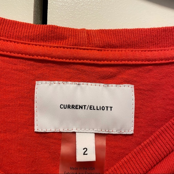 EUC! Current/Elliot Tee Bright Coral Color, flutter details at the sides size M - Picture 6 of 9